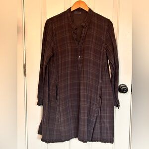 CP Shades Plaid Long Sleeve Dress - size small - navy plaid